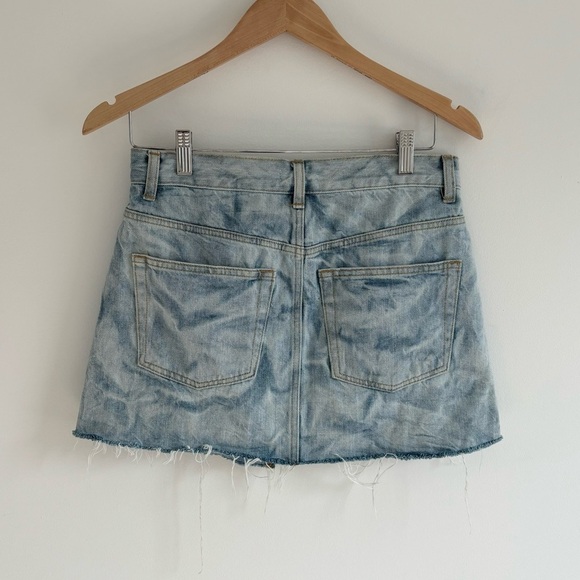 TNA Aritzia Testani Acid Wash Asymmetrical Mini Denim Skirt - Picture 4 of 7